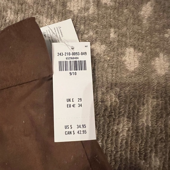 Girls Brown Button-Front Light Suede Skirt - Picture 3 of 7